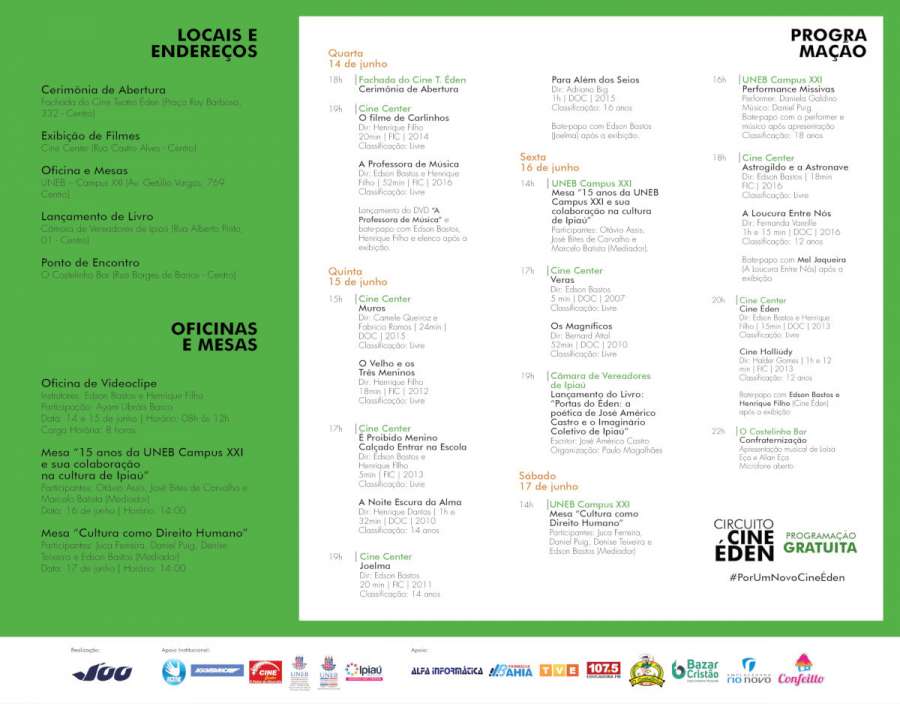 Programação do evento